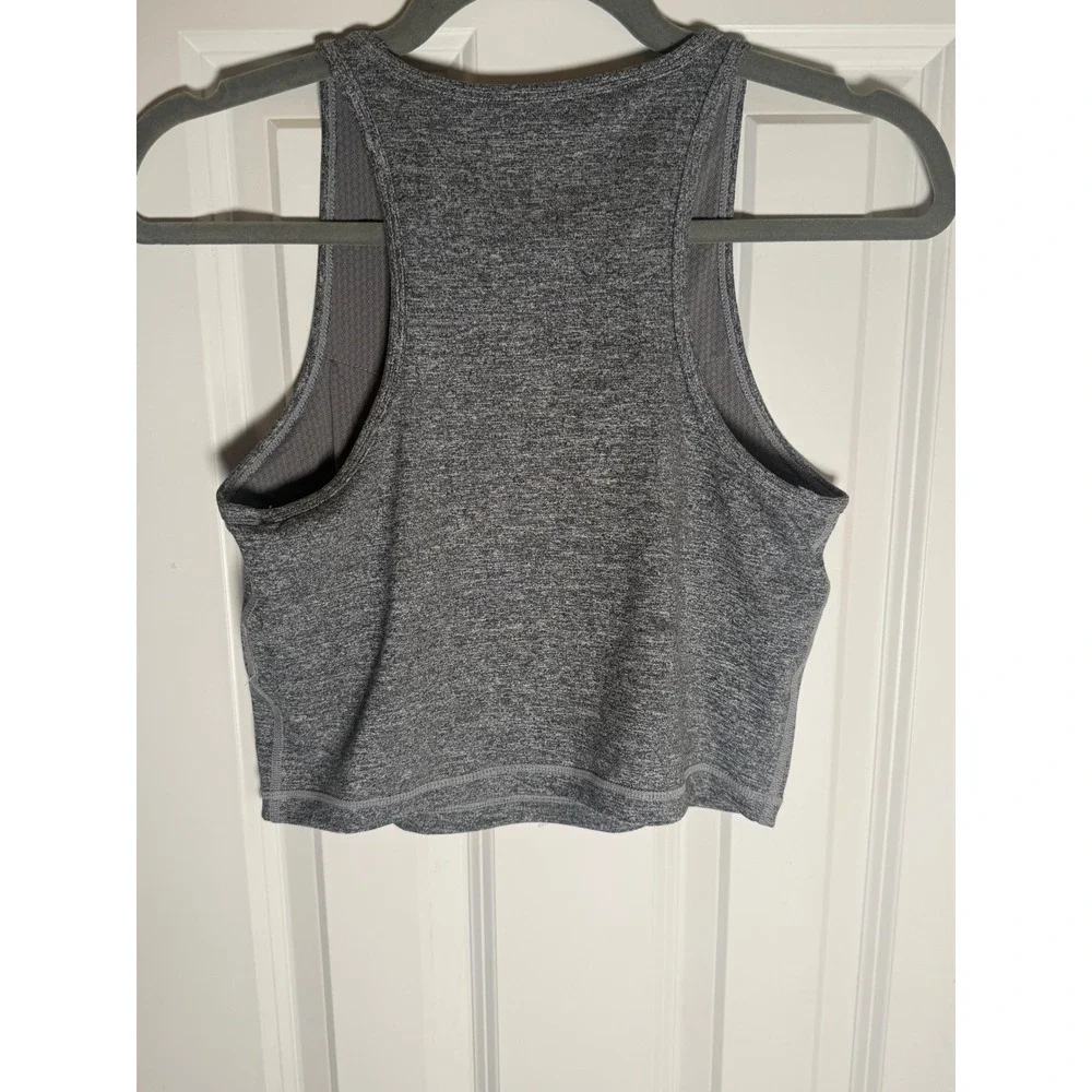 Quince Gray Ultra Soft Cropped Athletic Tank Top Racerback Sleeveless Activewear